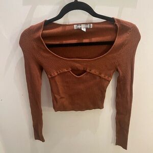 Urban Outfitters Rust Ribbed Bodysuit